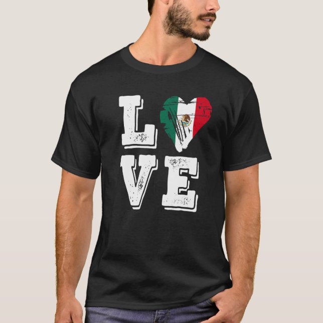 Camiseta Bandera de México Amar México 3 (Anverso)