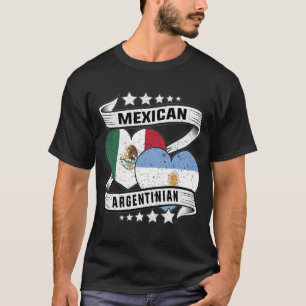 Camiseta Bandera de México Argentina mitad mexicano argenti