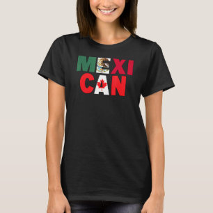 Camiseta Bandera de México Canadá temida por mexicana mitad