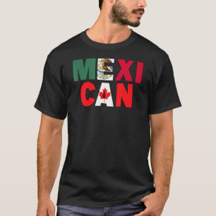Camiseta Bandera de México Canadá temida por mexicana mitad