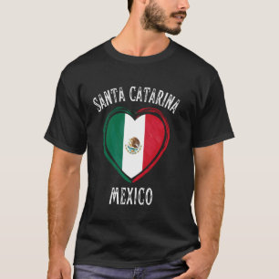 Camiseta Bandera de México Corazón Ciudad Santa Catarina