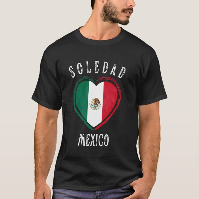 Camiseta Bandera de México Corazón Ciudad Soledad (Anverso)