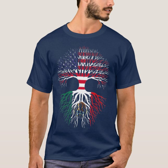Camiseta Bandera de México de Estados Unidos crece en Méxic (Anverso)