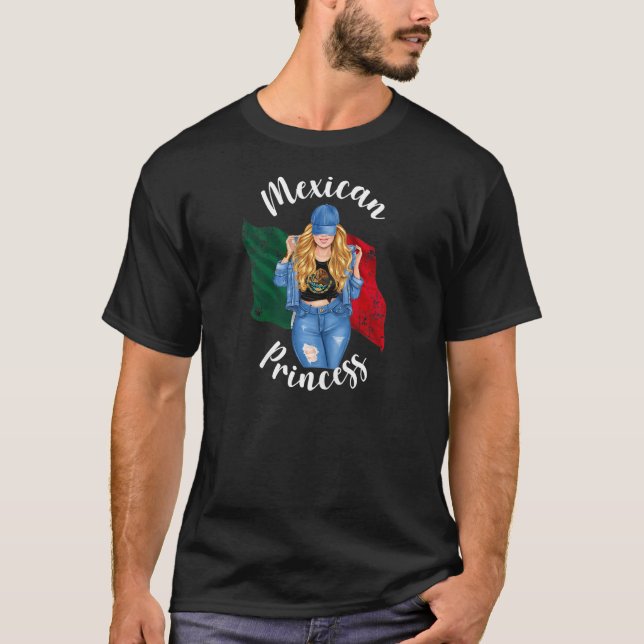Camiseta Bandera de México de la princesa mexicana enmascar (Anverso)