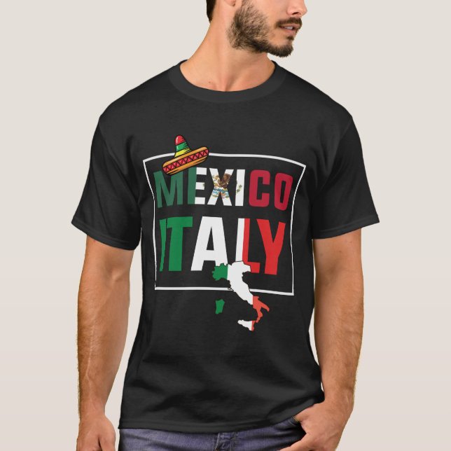 Camiseta Bandera De México E Italia (Anverso)