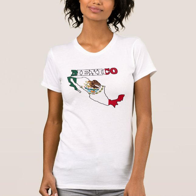Camiseta Bandera de México en mapa (Anverso)