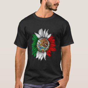 Camiseta Bandera De México Girasol Día Mexicano Del Infiern