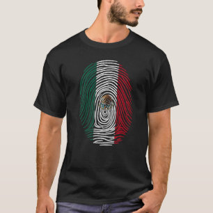 Camiseta Bandera de México Huella digital Orgullosa Mexican