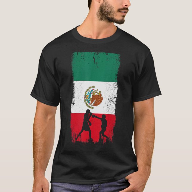 Camiseta Bandera de México para el diseño de boxeo (Anverso)