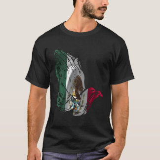 Camiseta Bandera de México rezando manos