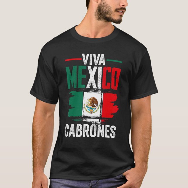 Camiseta Bandera De México Viva México Cabrones Día Mexican (Anverso)