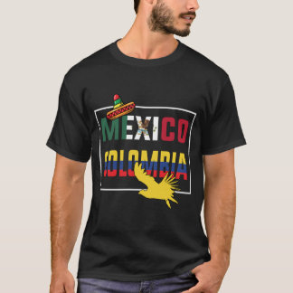 Camiseta Bandera De México Y Colombia