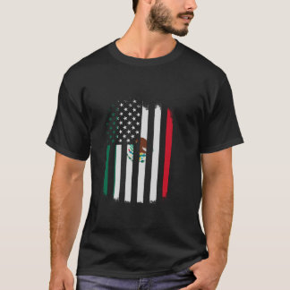 Camiseta Bandera de México y Estados Unidos Bandera America