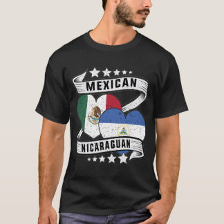 Camiseta Bandera De México Y Nicaragua