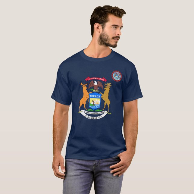 Camiseta Bandera de Michigan (Anverso completo)