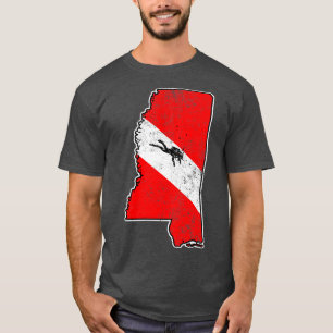 Camiseta Bandera de Mississippi Buceo Scuba Mapa del estado