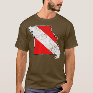 Camiseta Bandera de Missouri Buceo Scuba Mapa de buceo Fla