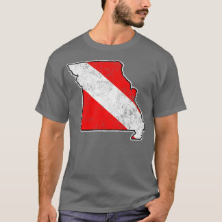 Camiseta Bandera de Missouri Buceo Scuba Mapa de buceo Fla