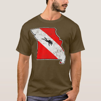 Camiseta Bandera de Missouri Buceo Scuba Mapa de buceo Fla