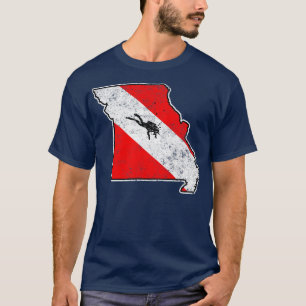Camiseta Bandera de Missouri Buceo Scuba Mapa de buceo Fla