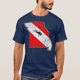 Camiseta Bandera de Missouri Buceo Scuba Mapa de buceo Fla