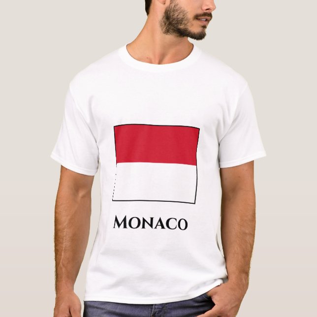 Camiseta Bandera de Mónaco (Anverso)
