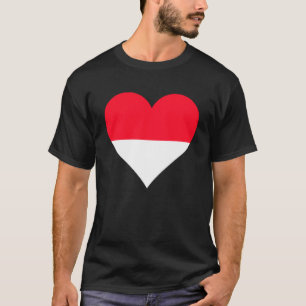 Camiseta Bandera de Mónaco Corazón Regalos de Mónaco Amo Pu