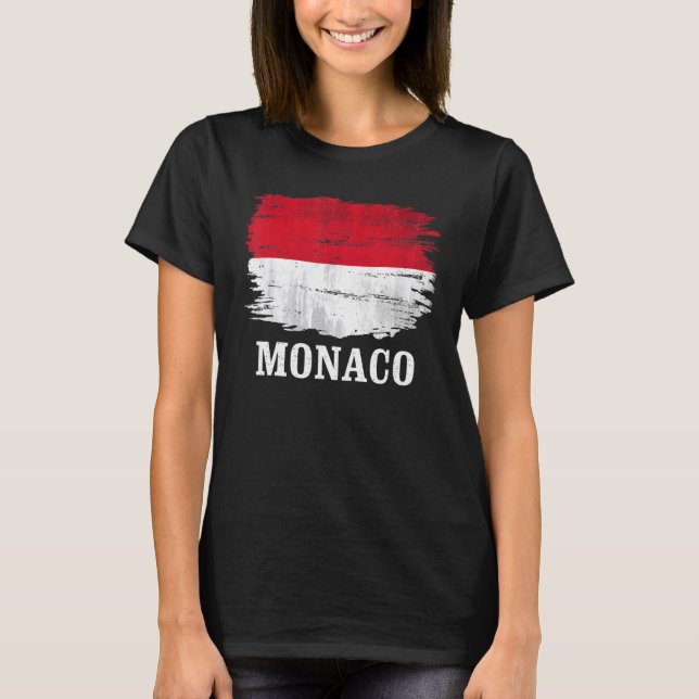 Camiseta Bandera de Mónaco vintage (Anverso)