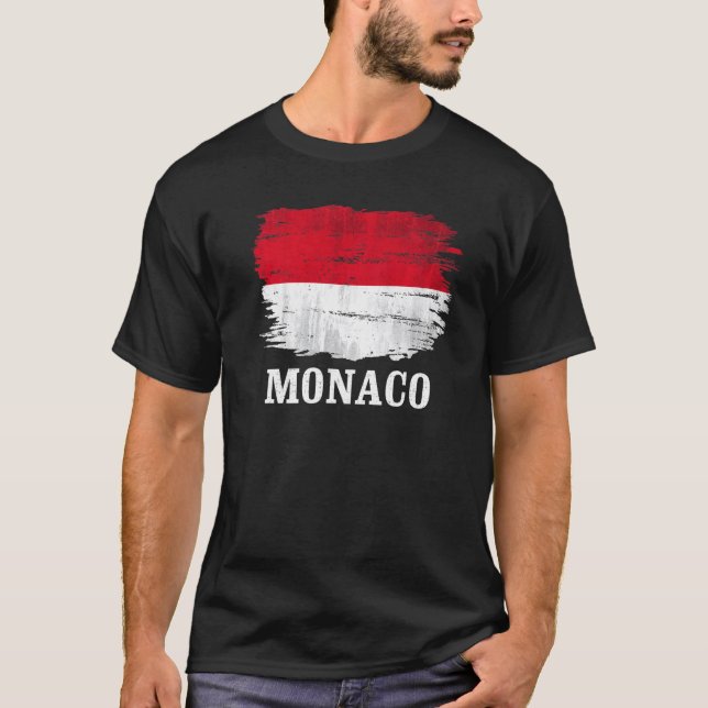 Camiseta Bandera de Mónaco vintage (Anverso)