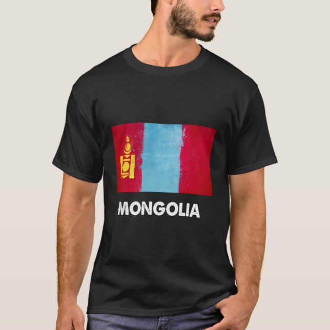 Camiseta Bandera de Mongolia (Anverso)