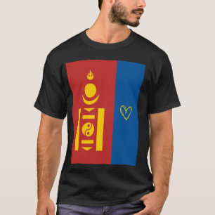 Camiseta Bandera de Mongolia Corazón Mongol Orgulloso Patri