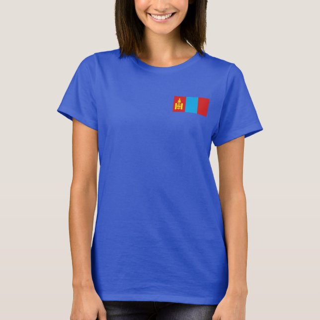 Camiseta Bandera de Mongolia y Map dk T-Shirt (Anverso)