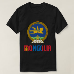 Camiseta Bandera de Mongolia y Patriótico Del Escudo De Arm