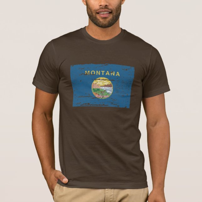 Camiseta Bandera de MONTANA del vintage (Anverso)