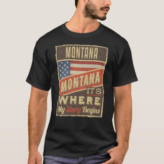 Camiseta Bandera de Montana USA