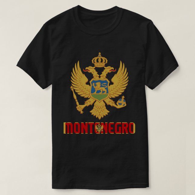 Camiseta Bandera de Montenegro y Patriótico Del Escudo De A (Diseño del anverso)