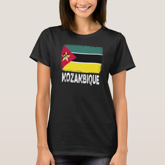 Camiseta Bandera de Mozambique apoya a las mujeres de Mozam (Anverso)