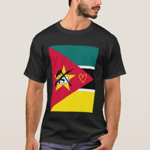Camiseta Bandera de Mozambique Corazón mozambiqueño Orgullo