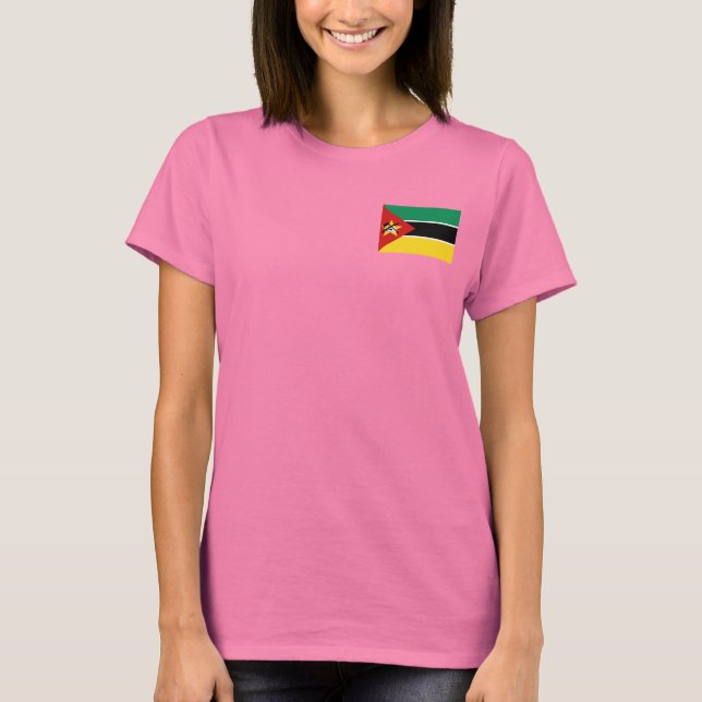 Camiseta Bandera de Mozambique y Map dk T-Shirt (Anverso)