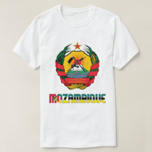 Camiseta Bandera de Mozambique y Patriótico Del Escudo De A