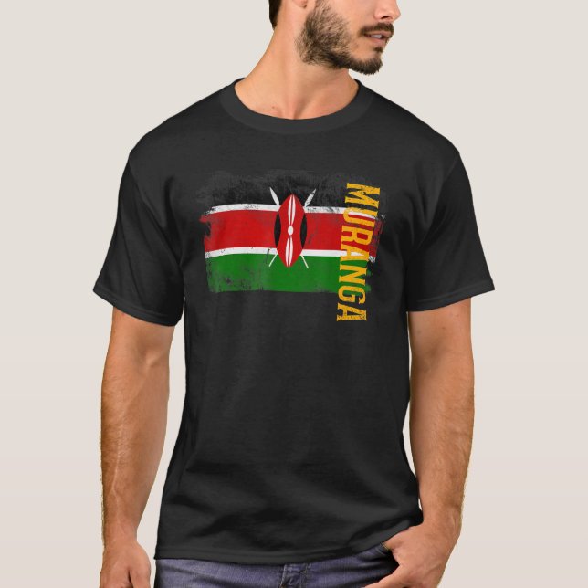 Camiseta Bandera De Muranga Kenia Para Hombres Kenianos Muj (Anverso)