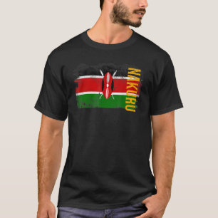 Camiseta Bandera De Nakuru En Kenia Para Hombres Kenianos M