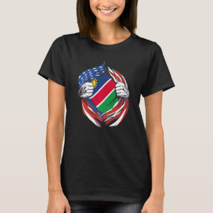 Camiseta Bandera de Namibia orgullosa de mi herencia namibi
