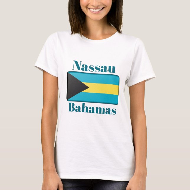 Camiseta Bandera de Nassau Bahamas (Anverso)