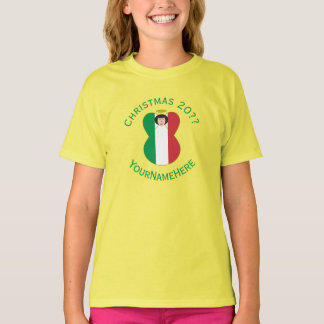 Camiseta Bandera de Navidad de Ángel Italiano Personalizada
