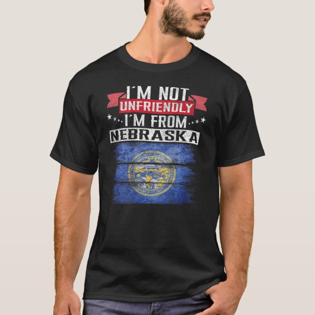 Camiseta Bandera de Nebraska No soy desagradable Soy de Neb (Anverso)