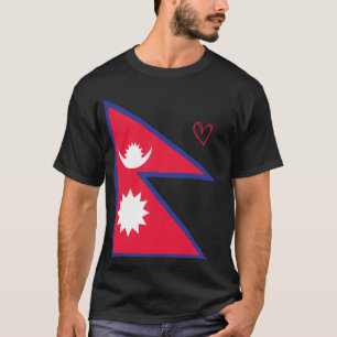 Camiseta Bandera de Nepal Corazón Nepali Orgulloso Patrimon