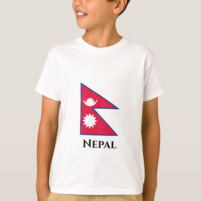 Camiseta Bandera de Nepal (nepalés) (Anverso)