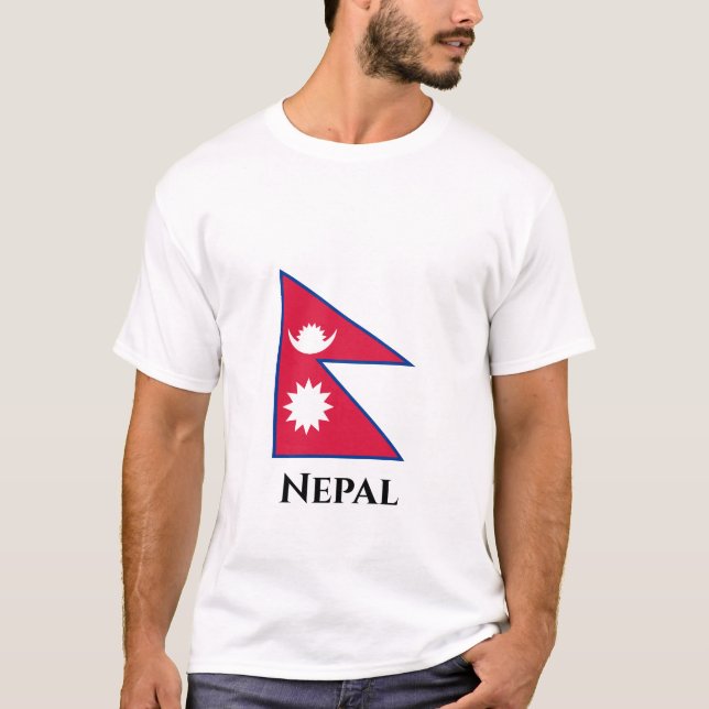 Camiseta Bandera de Nepal (nepalés) (Anverso)