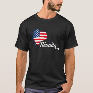 Camiseta Bandera de Nevada Corazón Orgulloso Nevada Hogar C